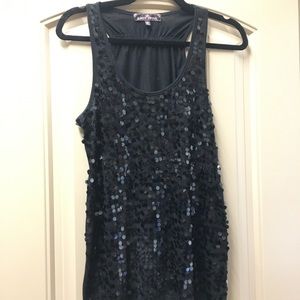 Black sequin tank top